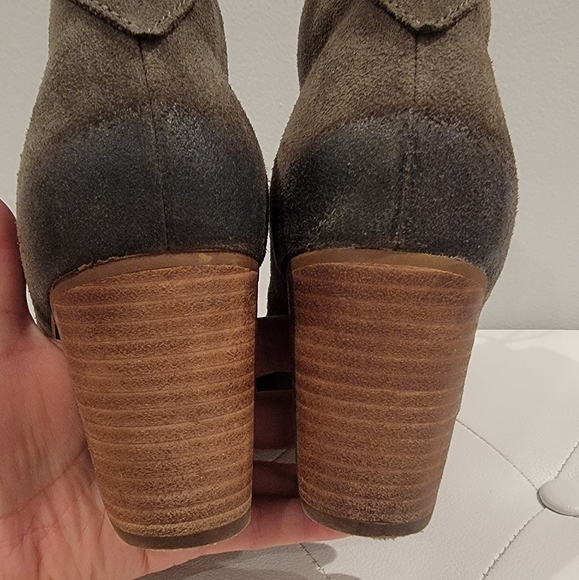 Toms Women's Size 9.5 Lunata Stacked Heel Burnished Suede Lace Up Ankle Boots - Picture 6 of 14